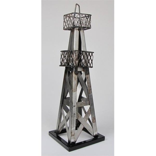 Metrotex Designs Metrotex Designs 26569 Steel Handmade Oil Derrick Table Decor-Natural Steel Finish And Lacquered 26569
